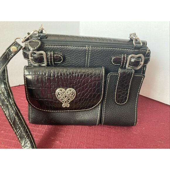 BRIGHTON Enchanted Queen of Heart Crossbody Purse Wallet Bag Vintage #4 - Picture 1 of 12